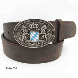 Wappen Trachtengürtel 4 cm breit mit silberner...