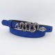 Blauer Damengürtel mit Schlangenschließe 2 cm breit schwarz Nappaleder 105 cm