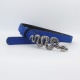 Blauer Damengürtel mit Schlangenschließe 2 cm breit schwarz Nappaleder 100 cm