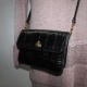 Kroko Damenhandtasche schwarz d.braun