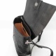 Schwarze Umhänge Handtasche in Kroko mit Glattleder und silbernen Beschlägen.
