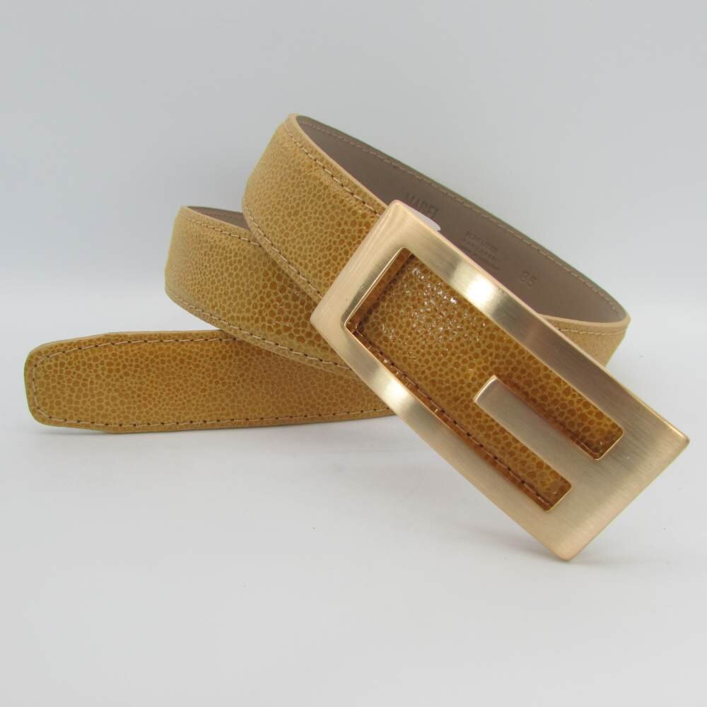 BELTINGER Damen-Gürtel 'HAILEY' Aus Strukturiertem Leder – 3 Cm Schmal, Goldglänzende Schließe, In Italien Gefertigt