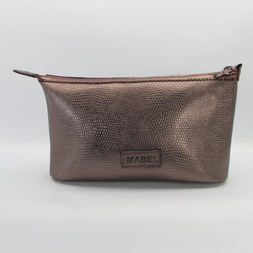 Kosmetiktasche mit  Eidechsenprägung