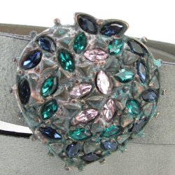 Trachtengürtel mit Strassherz 4 cm breit 85