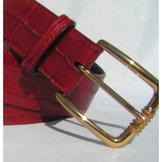 Damengürtel Krokoleder rot 4 cm breit 100