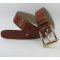 Damengürtel mittelbraun mit Goldschließe 4 cm breit 80 cm