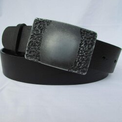 Schwarzer Koppelgürtel 4 cm breit 110 cm Taillenweite