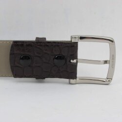 Brauner Krokowechselgürtel mit Druckknöpfen 4 cm breit Dornschließe 95 cm Taillenweite
