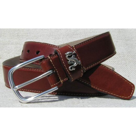 Cognacfarbener Drachengürtel 3,5 cm breit 115