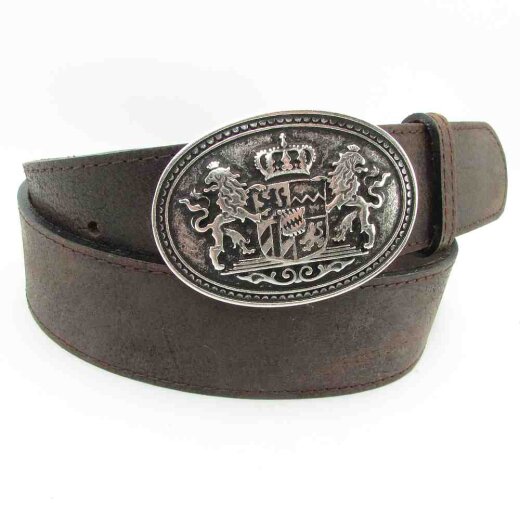 Trachtengürtel 4 cm breit mit silberner ovaler Wappenschließe