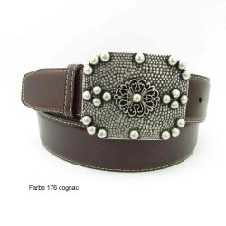 Leder Gürtel 4 cm breit mit silberner Gürtelschließe