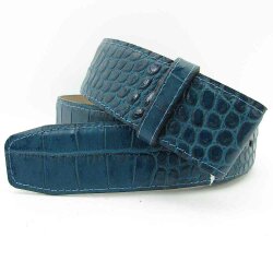 Wechselgürtel rauchblau  mit Krokoprägung 4 cm...