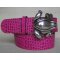 Pink Wechselgürtel mit Krokoprägung 4 cm breit Dornschließe 85 cm Taillenweite