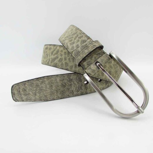 Ledergürtel mit länglicher silberner Gürtelschließe 3 cm breit