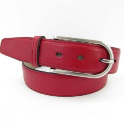 Ledergürtel mit länglicher silberner Gürtelschließe 3 cm breit