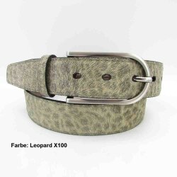 Ledergürtel mit länglicher silberner Gürtelschließe 3 cm breit