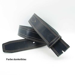 Wechselgürtel aus Rindleder 4 cm breit mit Ziernähten Koppelschließe dunkelblau 100 cm Taillenweite