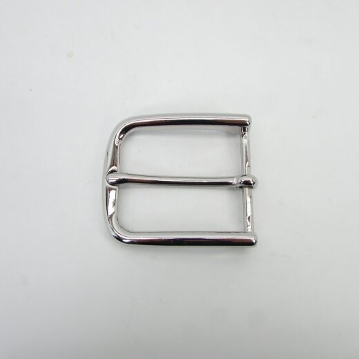 Abgerundete  silberne 3,5 cm breite Herren Gürtelschnalle