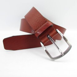 Rindledergürtel mit Silberschnalle 4 cm breit