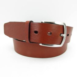 Rindledergürtel mit Silberschnalle 4 cm breit marine 110