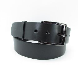 Rindledergürtel 4 cm breit mit schwarzer Gürtelschließe schwarz 110