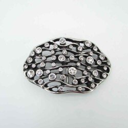 Silberne ovale  Strass Gürtelschließe für...