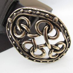 Dunkelbrauner Damen Gürtel mit altgoldener Gürtelschließe 4 cm breit 80