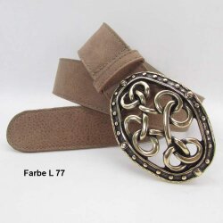Dunkelbrauner Damen Gürtel mit altgoldener Gürtelschließe 4 cm breit 80