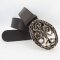 Dunkelbrauner Damen Gürtel mit altgoldener Gürtelschließe 4 cm breit 80