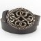 Dunkelbrauner Damen Gürtel mit altgoldener Gürtelschließe 4 cm breit 80