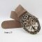 Dunkelbrauner Damen Gürtel mit altgoldener Gürtelschließe 4 cm breit 80