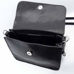 Kleine Damentasche mit silber Kette und Schlangenüberschlag