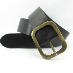 Jeansgürtel mit Schnalle 5 cm breit schwarz altsilber 95 cm Taillenweite