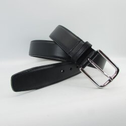 Gürtel für Männer Nappaleder  3,5 cm breit Silber 95 cm Taillenweite