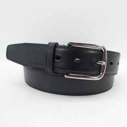 Gürtel für Männer Nappaleder  3,5 cm breit Silber 105 cm Taillenweite