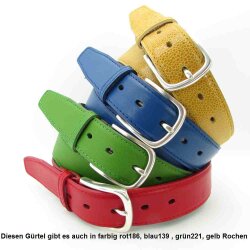 Gürtel für Männer Nappaleder  3,5 cm breit Silber 105 cm Taillenweite