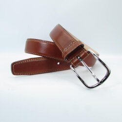 Gürtel für Männer Nappaleder  3,5 cm breit Silber 105 cm Taillenweite