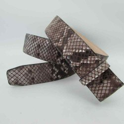 Damenledergürtel als Wechselgürtel grau/beige/schwarz 4 cm breit Dornschließe 85