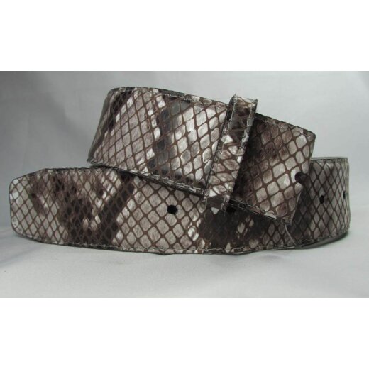 Damenledergürtel als Wechselgürtel grau/beige/schwarz 4 cm breit Dornschließe 90