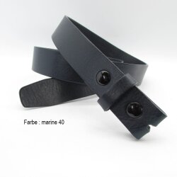 Rindleder Wechselgürtel  3 cm breit marine Dornschließe 100 cm