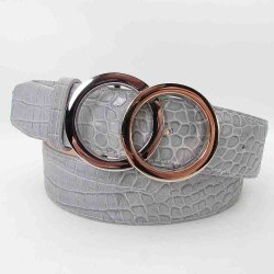 Schlangen Damengürtel mit runder Bicolorschließe 4 cm breit