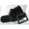Schwarzer Gürtel im Materialmix 6 cm breit schwarz 90