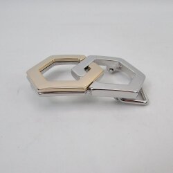 Eckige bicolor Gürtelschließe  für 3,5 cm...