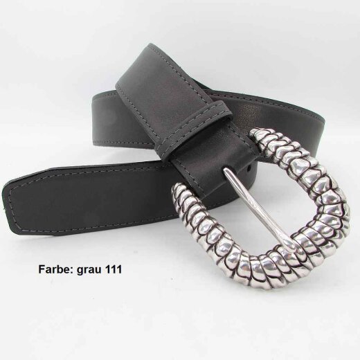 Gürtel 4 cm breit mit halbrunder silberner Gürtelschließe