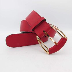 Leder Damengürtel 4 cm breit mit goldener...