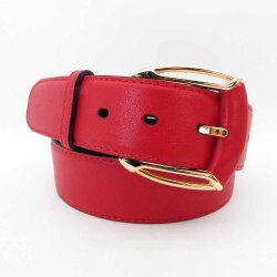 Leder Damengürtel 4 cm breit mit goldener...
