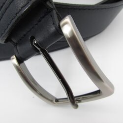 Dunkelblauer Herrengürtel mit Silberschnalle 4 cm breit 95 cm Taillenweite