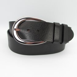 Schwarzer Damenledergürtel 5 cm breit rundgeschnitten 90 cm