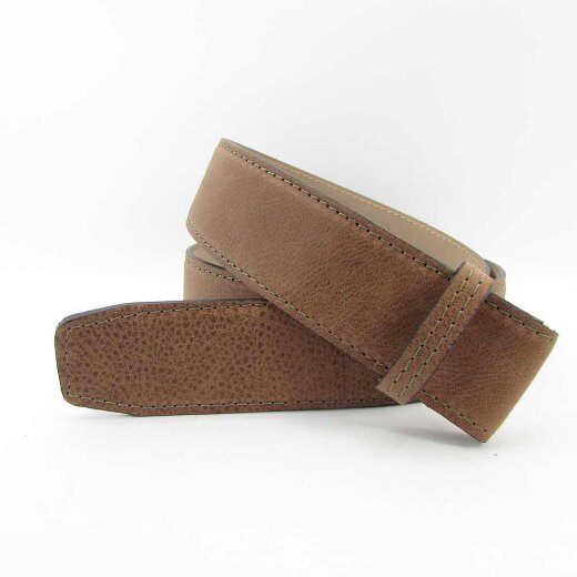 Taupe Wechselgürtel für Damen und Herren mit Druckknöpfen 4 cm breit Koppelschließe 85