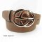 Taupe Wechselgürtel für Damen und Herren mit Druckknöpfen 4 cm breit Koppelschließe 85
